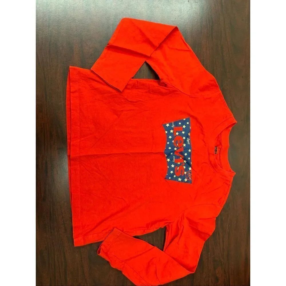 Levi’s Girls Red Long Sleeve Logo Shirt Size Medium (10-12)